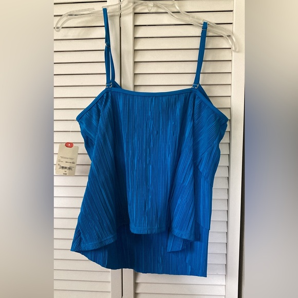 NEW ST JOHNS BAY 3TIER RUFFLE TANKINI TOP SIZE 14 - Picture 2 of 7